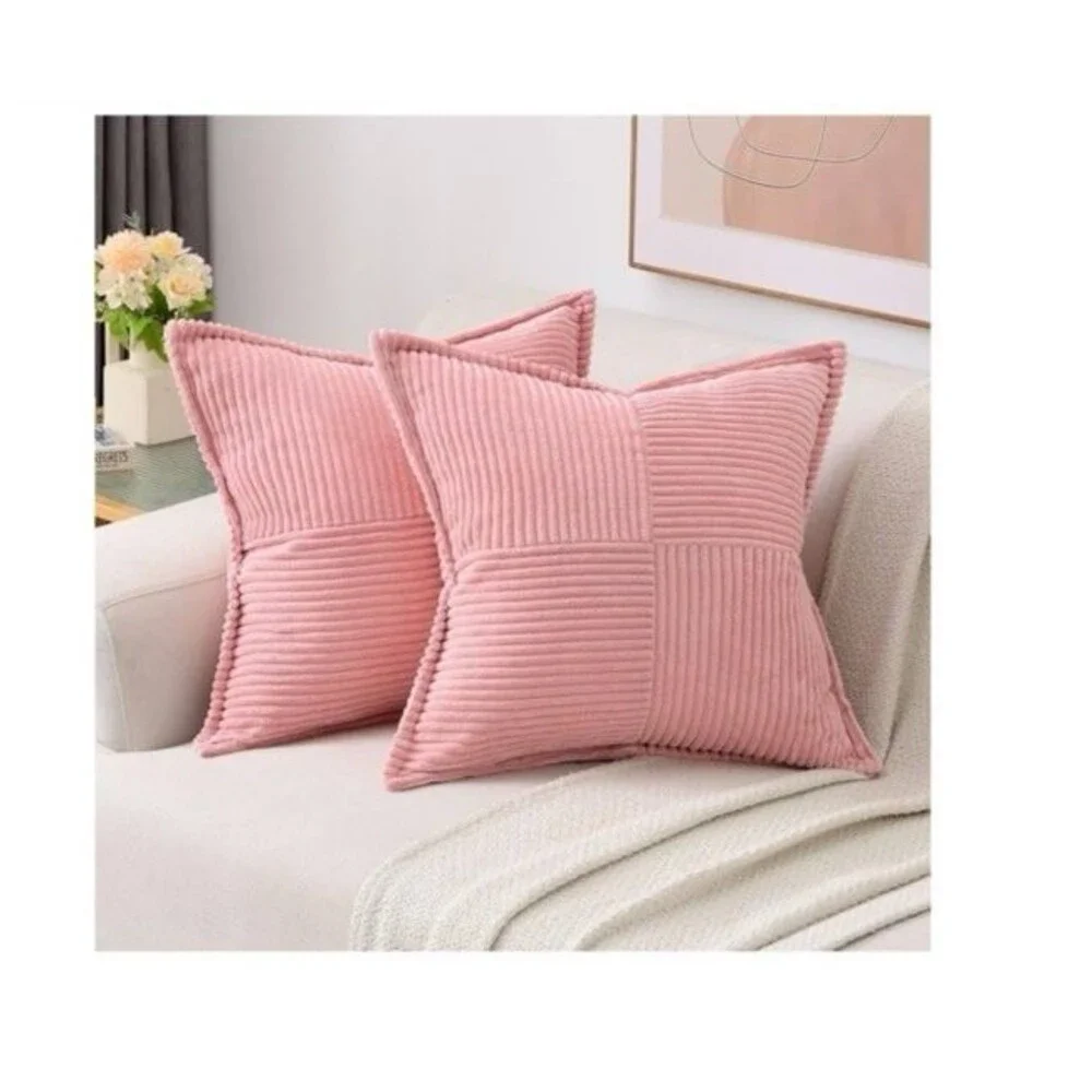 NEW HAUSSY Pink Corduroy Throw Pillow Covers 22
